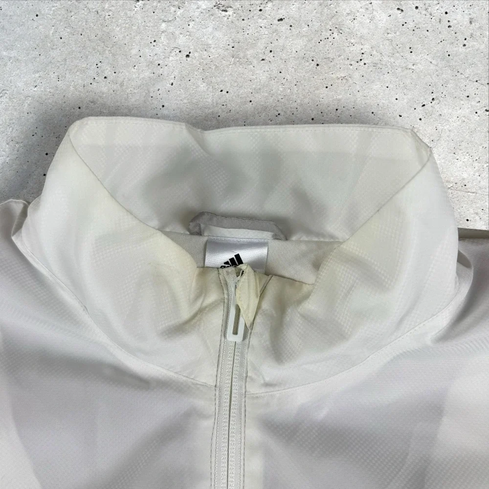Adidas‎ KITH Track Windbreaker Jacket Size L Oversized White Three Stipe Pastel